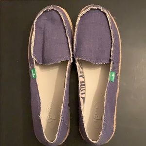 Blue Sanuk Slip Ons